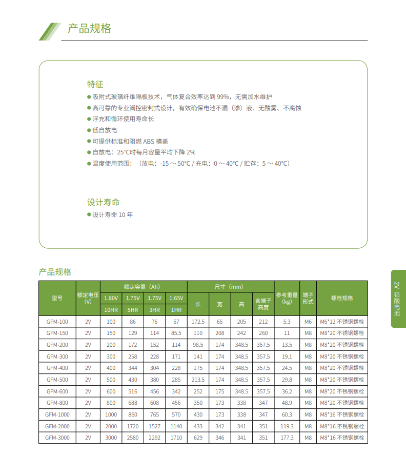 JDB电子蓄电池2V系列(图3)